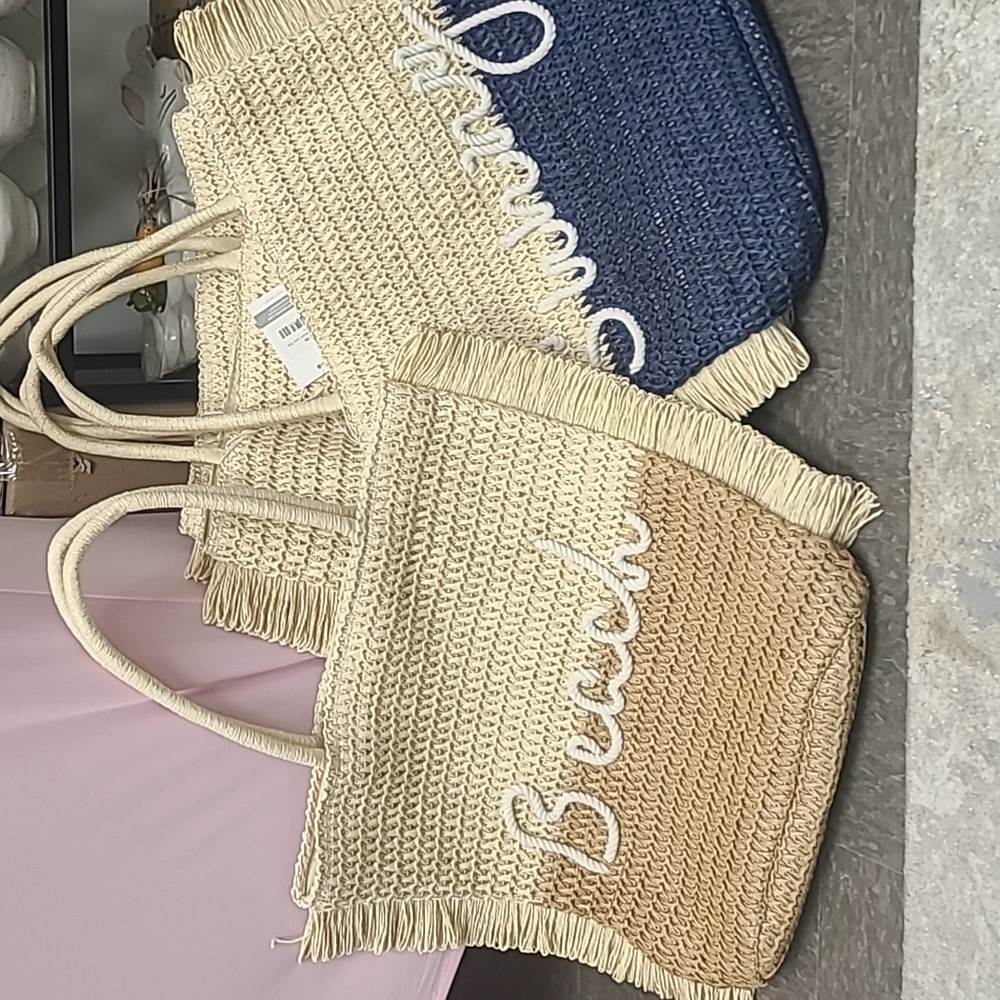 'Mudpie' woven jute tote bags